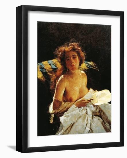Lady with Fan, 1874-Domenico Morelli-Framed Giclee Print