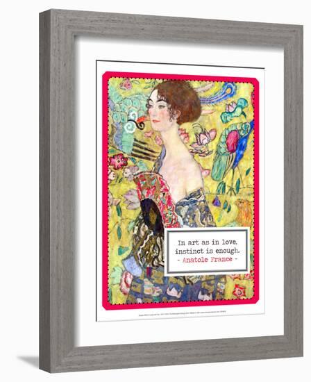 Lady with Fan, 1917-1918-Gustav Klimt-Framed Art Print