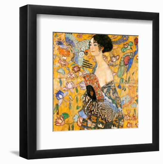 Lady with Fan-Gustav Klimt-Framed Art Print