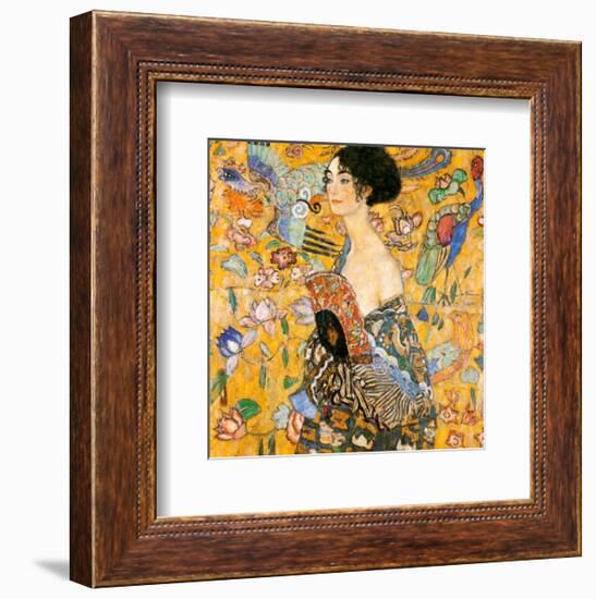 Lady with Fan-Gustav Klimt-Framed Art Print