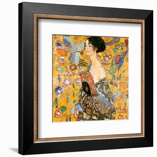 Lady with Fan-Gustav Klimt-Framed Art Print