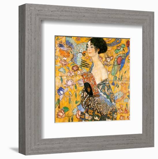 Lady with Fan-Gustav Klimt-Framed Art Print