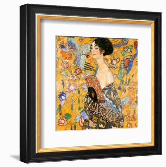 Lady with Fan-Gustav Klimt-Framed Art Print