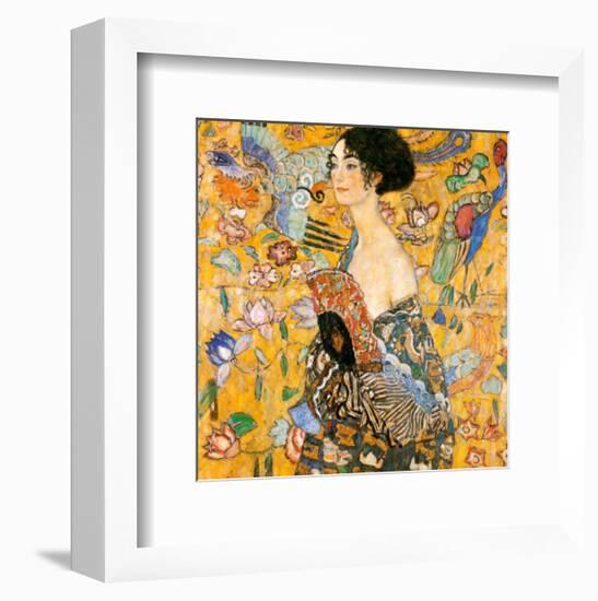 Lady with Fan-Gustav Klimt-Framed Art Print