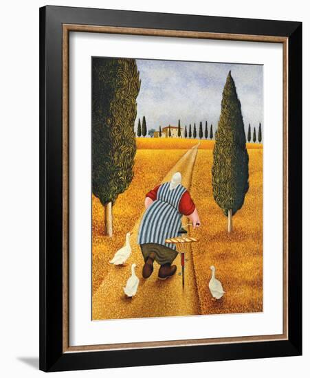 Lady with Fresh Bread-Lowell Herrero-Framed Art Print