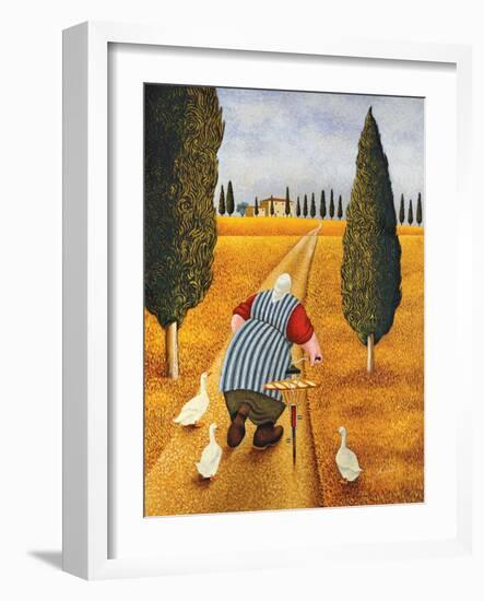 Lady with Fresh Bread-Lowell Herrero-Framed Art Print