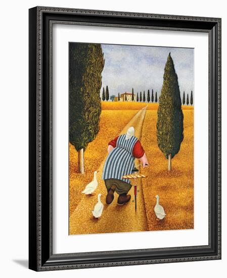 Lady with Fresh Bread-Lowell Herrero-Framed Art Print