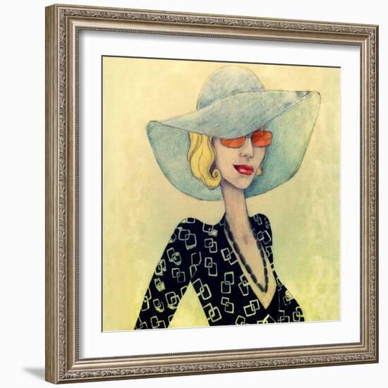 Lady with Hat-Jami Goddess-Framed Art Print