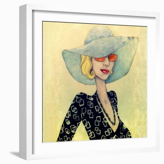 Lady with Hat-Jami Goddess-Framed Art Print