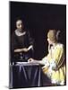 Lady with Her Maidservant Holding a Letter-Johannes Vermeer-Mounted Giclee Print