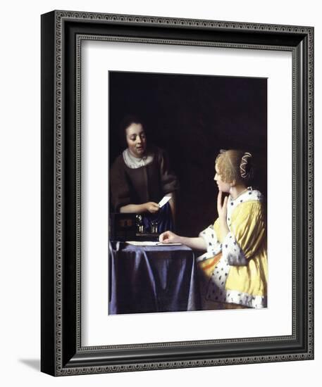 Lady with Her Maidservant Holding a Letter-Johannes Vermeer-Framed Giclee Print