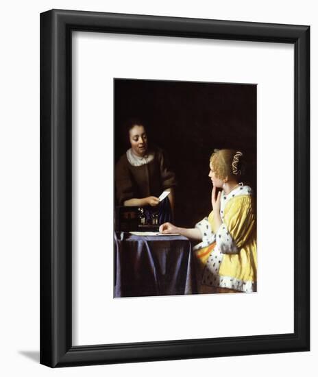 Lady with Her Maidservant Holding a Letter-Johannes Vermeer-Framed Giclee Print