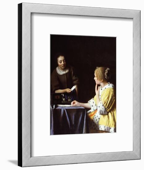 Lady with Her Maidservant Holding a Letter-Johannes Vermeer-Framed Giclee Print