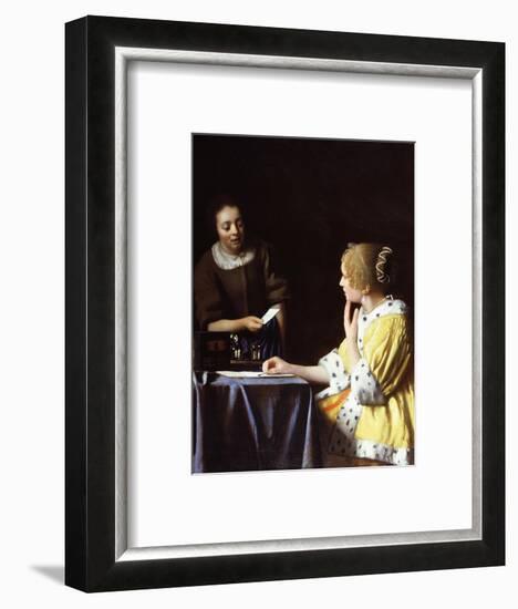 Lady with Her Maidservant Holding a Letter-Johannes Vermeer-Framed Giclee Print