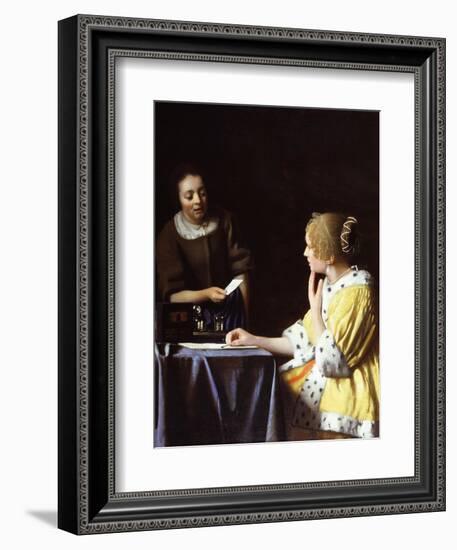 Lady with Her Maidservant Holding a Letter-Johannes Vermeer-Framed Giclee Print