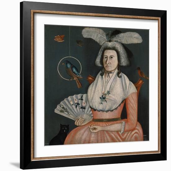 Lady with Her Pets , 1790-American School-Framed Giclee Print