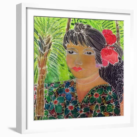 Lady with Hibiscus-Hilary Simon-Framed Giclee Print