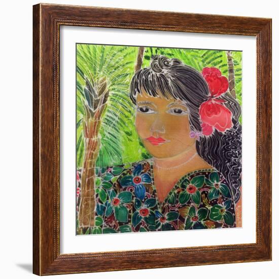 Lady with Hibiscus-Hilary Simon-Framed Giclee Print