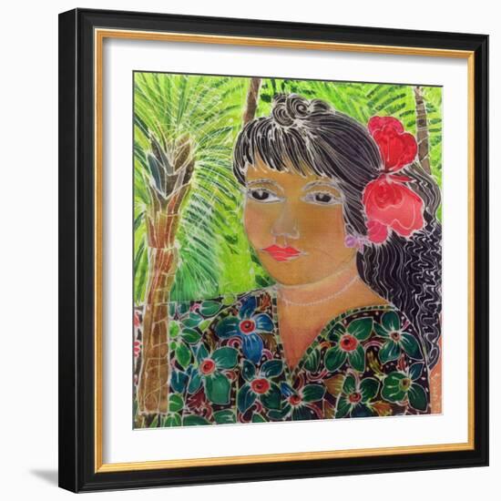 Lady with Hibiscus-Hilary Simon-Framed Giclee Print