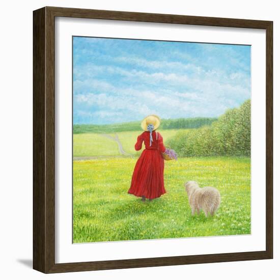 Lady with Lilacs and Shelby-Kevin Dodds-Framed Giclee Print