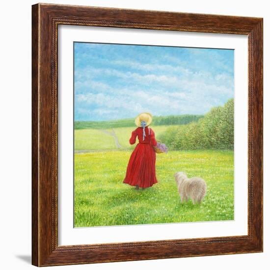 Lady with Lilacs and Shelby-Kevin Dodds-Framed Giclee Print