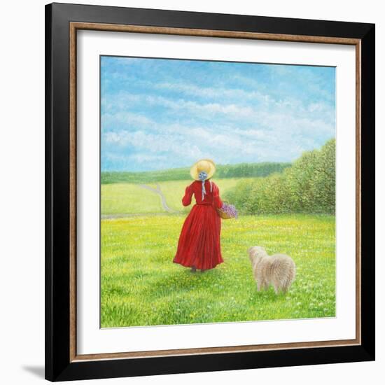 Lady with Lilacs and Shelby-Kevin Dodds-Framed Giclee Print