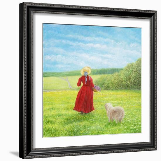 Lady with Lilacs and Shelby-Kevin Dodds-Framed Giclee Print