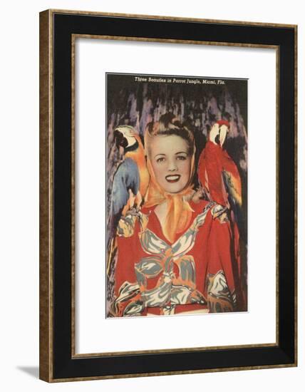 Lady with Macaws, Florida-null-Framed Art Print