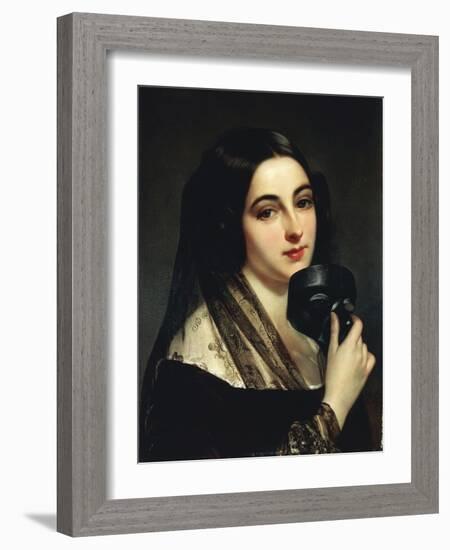 Lady with Mask-Antonio Zona-Framed Giclee Print