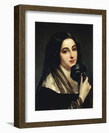 Lady with Mask-Antonio Zona-Framed Giclee Print