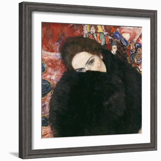 Lady with Muff, 1916-17-Gustav Klimt-Framed Giclee Print