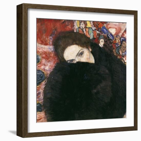 Lady with Muff, 1916-17-Gustav Klimt-Framed Giclee Print