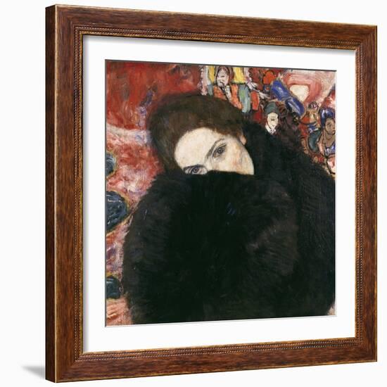 Lady with Muff, 1916-17-Gustav Klimt-Framed Giclee Print