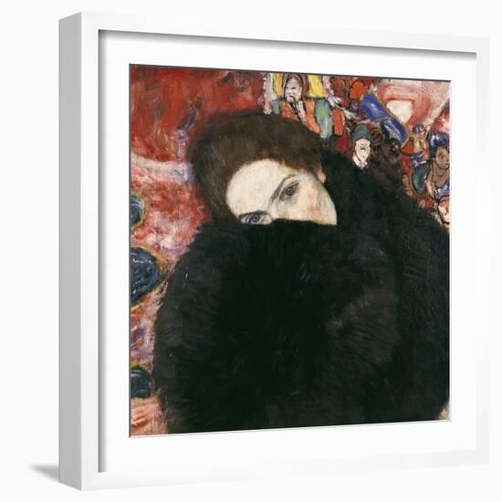 Lady with Muff, 1916-17-Gustav Klimt-Framed Giclee Print