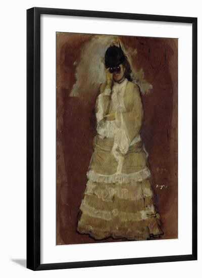 Lady with Opera Glasses, 1879-80-Edgar Degas-Framed Giclee Print