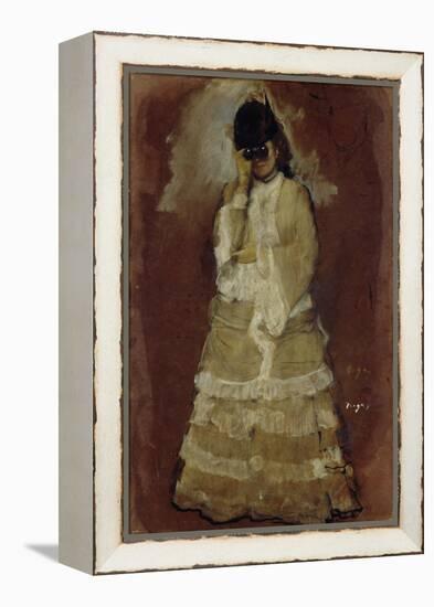 Lady with Opera Glasses, 1879-80-Edgar Degas-Framed Premier Image Canvas