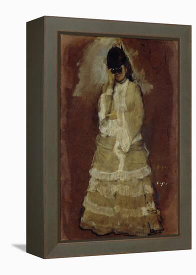 Lady with Opera Glasses, 1879-80-Edgar Degas-Framed Premier Image Canvas