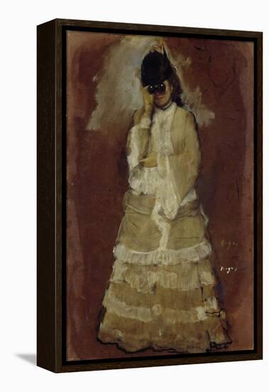 Lady with Opera Glasses, 1879-80-Edgar Degas-Framed Premier Image Canvas