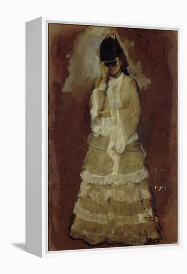 Lady with Opera Glasses, 1879-80-Edgar Degas-Framed Premier Image Canvas