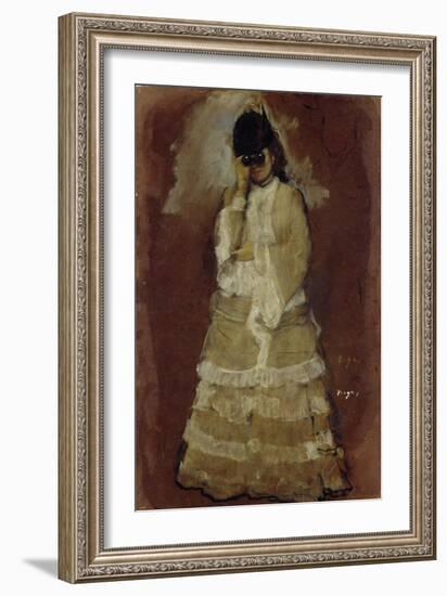 Lady with Opera Glasses, 1879-80-Edgar Degas-Framed Giclee Print