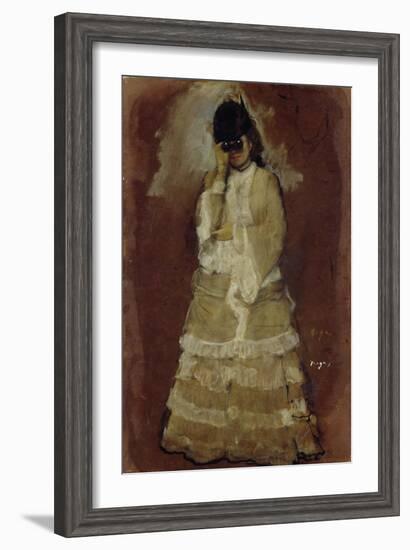 Lady with Opera Glasses, 1879-80-Edgar Degas-Framed Giclee Print