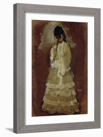 Lady with Opera Glasses, 1879-80-Edgar Degas-Framed Giclee Print