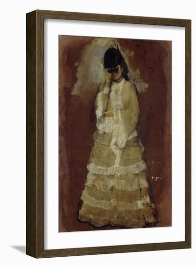 Lady with Opera Glasses, 1879-80-Edgar Degas-Framed Giclee Print