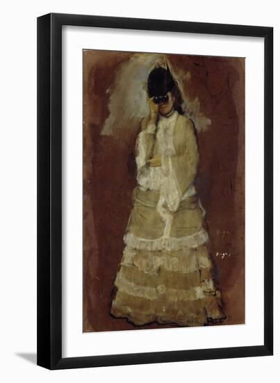 Lady with Opera Glasses, 1879-80-Edgar Degas-Framed Giclee Print