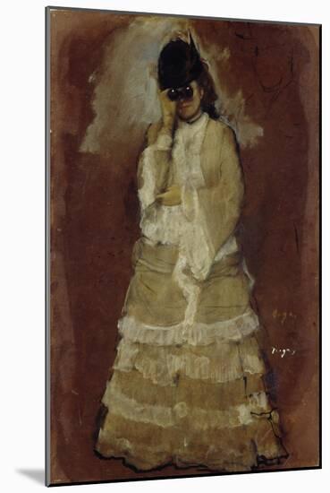 Lady with Opera Glasses, 1879-80-Edgar Degas-Mounted Giclee Print