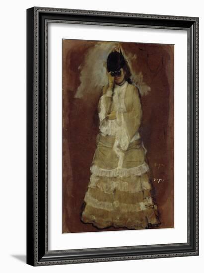 Lady with Opera Glasses, 1879-80-Edgar Degas-Framed Giclee Print