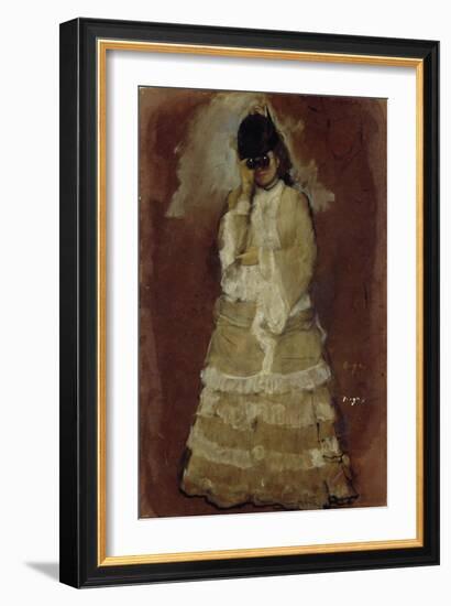 Lady with Opera Glasses, 1879-80-Edgar Degas-Framed Giclee Print