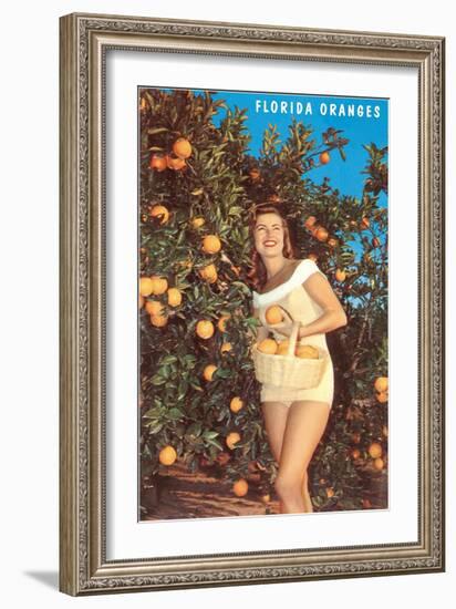 Lady with Oranges, Florida-null-Framed Art Print