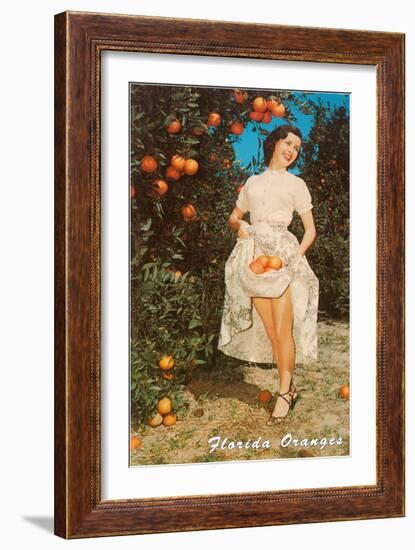 Lady with Oranges, Florida-null-Framed Art Print