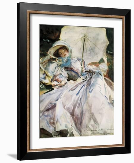 Lady with Parasol-John Singer Sargent-Framed Art Print